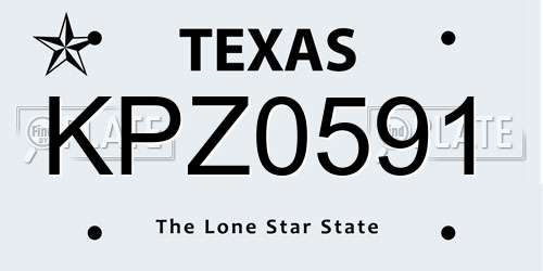 KPZ0591 Texas License Plate