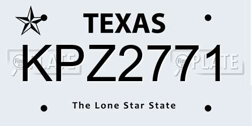 KPZ2771 Texas License Plate