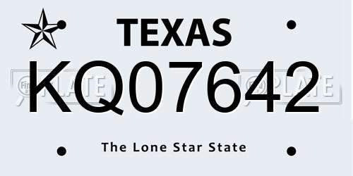 KQ07642 Texas License Plate