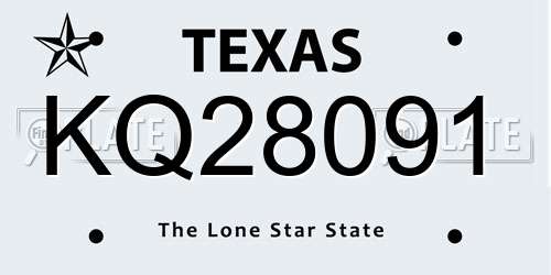 KQ28091 Texas License Plate