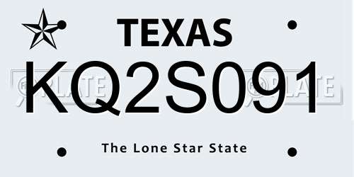 KQ2S091 Texas License Plate
