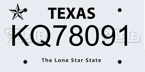 KQ78091 Texas License Plate