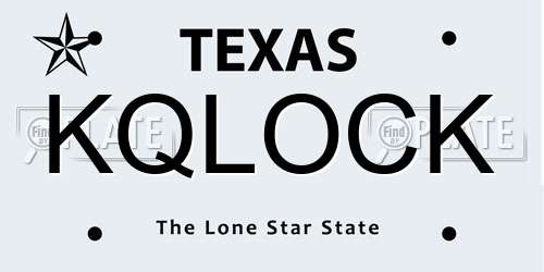 KQLOCK Texas License Plate