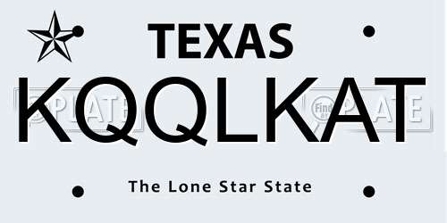 KQQLKAT Texas License Plate