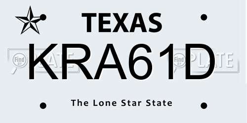 KRA61D Texas License Plate