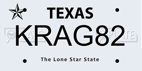KRAG82 Texas License Plate