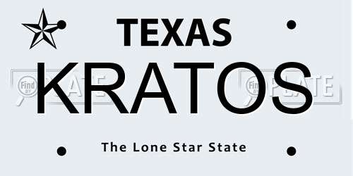KRATOS Texas License Plate