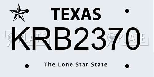 KRB2370 Texas License Plate