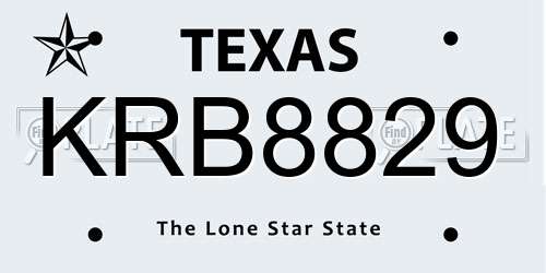 KRB8829 Texas License Plate