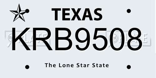KRB9508 Texas License Plate
