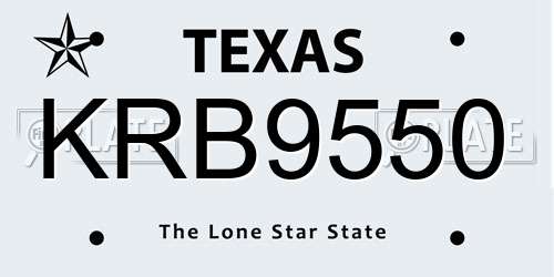 KRB9550 Texas License Plate