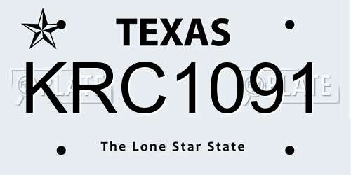 KRC1091 Texas License Plate