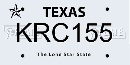 KRC155 Texas License Plate