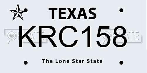 KRC158 Texas License Plate