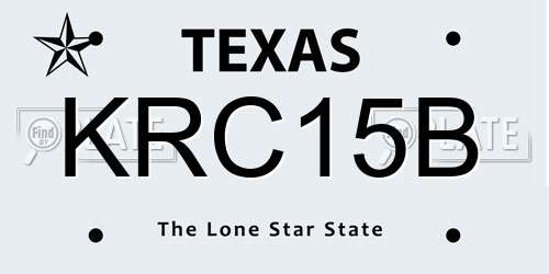 KRC15B Texas License Plate