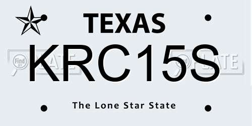KRC15S Texas License Plate