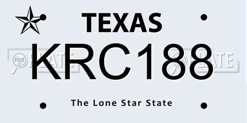 KRC188 Texas License Plate