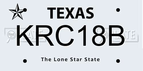 KRC18B Texas License Plate