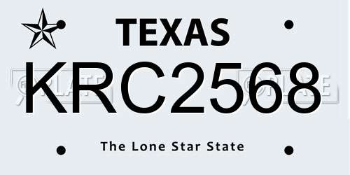 KRC2568 Texas License Plate