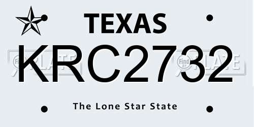 KRC2732 Texas License Plate