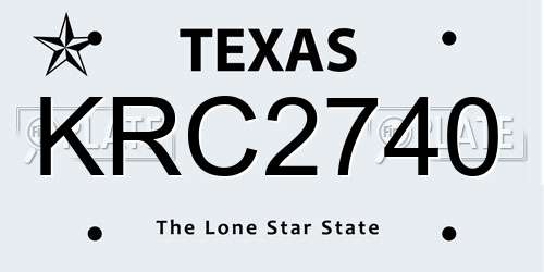 KRC2740 Texas License Plate