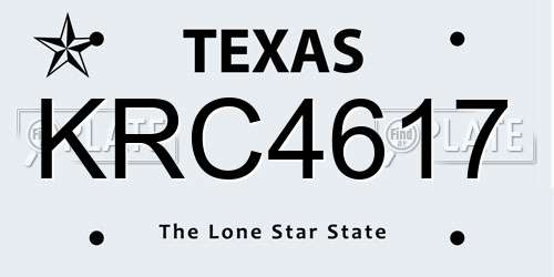 KRC4617 Texas License Plate