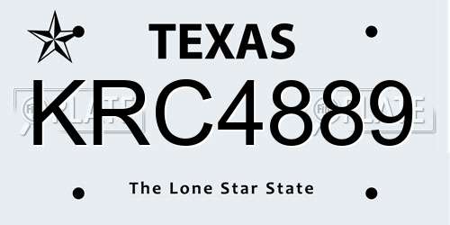 KRC4889 Texas License Plate