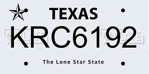 KRC6192 Texas License Plate