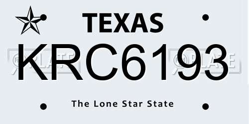 KRC6193 Texas License Plate