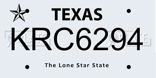 KRC6294 Texas License Plate