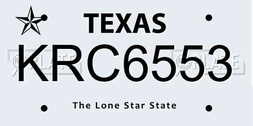 KRC6553 Texas License Plate