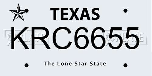 KRC6655 Texas License Plate