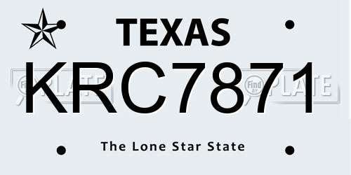 KRC7871 Texas License Plate