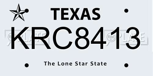 KRC8413 Texas License Plate