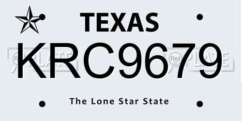 KRC9679 Texas License Plate