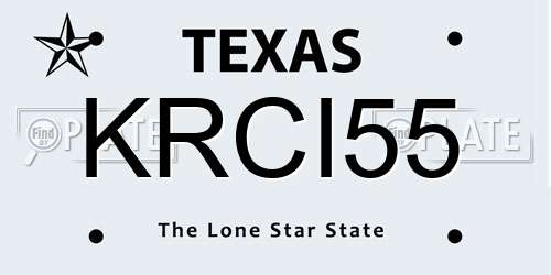 KRCI55 Texas License Plate