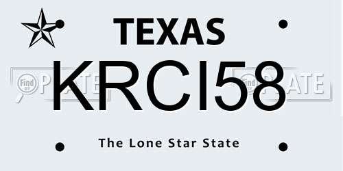 KRCI58 Texas License Plate