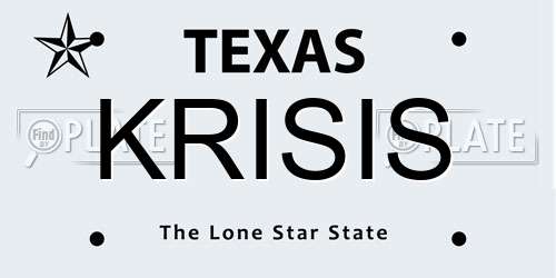 KRISIS Texas License Plate