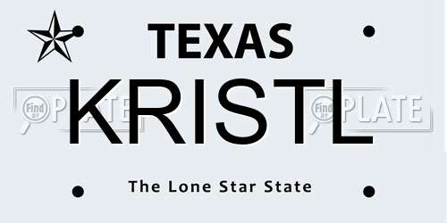 KRISTL Texas License Plate