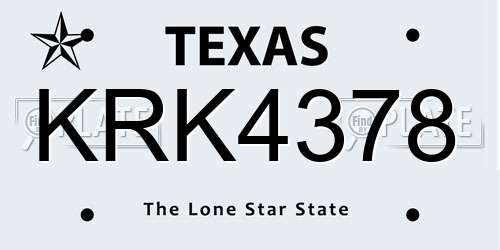 KRK4378 Texas License Plate