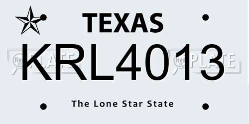 KRL4013 Texas License Plate