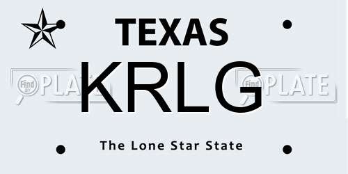 KRLG Texas License Plate