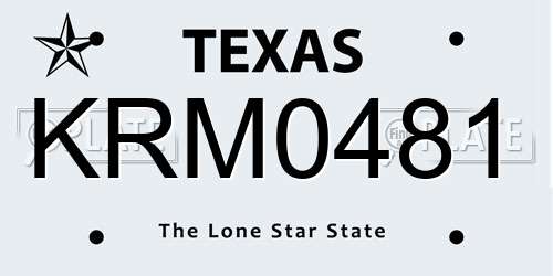 KRM0481 Texas License Plate