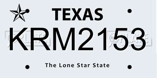 KRM2153 Texas License Plate