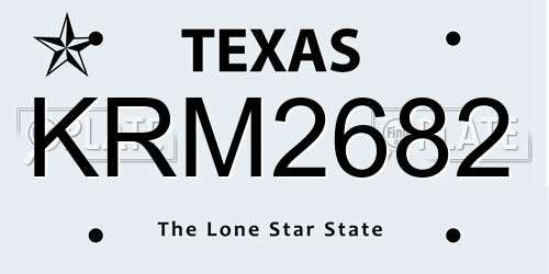 KRM2682 Texas License Plate