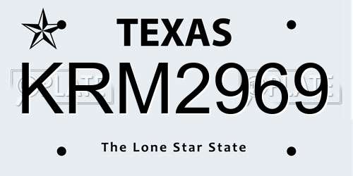 KRM2969 Texas License Plate