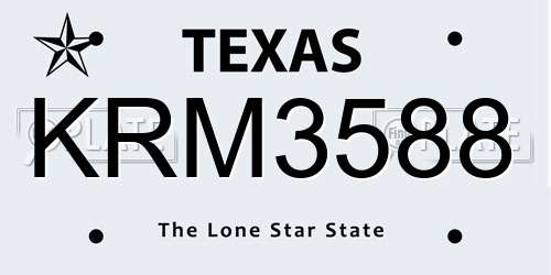 KRM3588 Texas License Plate