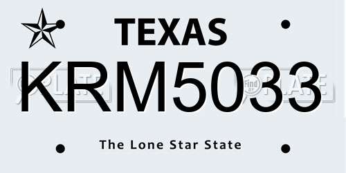 KRM5033 Texas License Plate