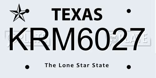 KRM6027 Texas License Plate