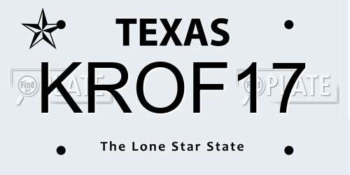 KROF17 Texas License Plate